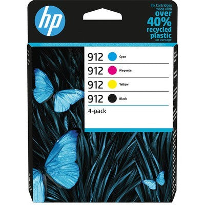 Cartuccia Hp 6ZC74AE Multipack 912 (Conf. da 4 pz.) originale NERO + CIANO + MAGENTA + GIALLO