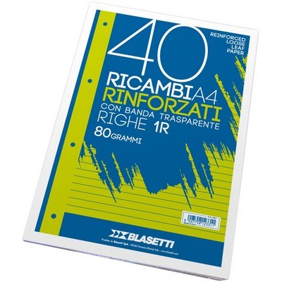 Ricambi rinforzati Blasetti A4 rigatura 1R conf. 40 pz.