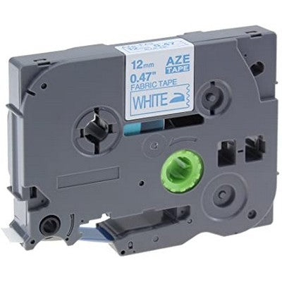 Nastro per etichettatrice Brother TZE-FA3 Fabric in tessuto trasferibile tramite stiratura da 12 mm (Rotolo 3 metri) compatibile BLU SU BIANCO