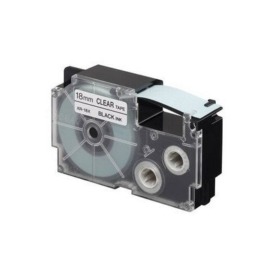 Nastro per etichettatrice Casio XR-18X da 12 mm compatibile NERO SU TRASPARENTE